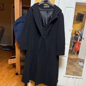 Chic Black Trench Coat with hood